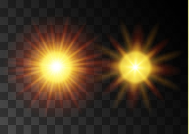 Efecto de luz de destello de lente especial de luz solar transparente.