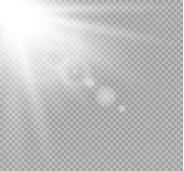 efecto de luz de destello de lente especial de luz solar transparente