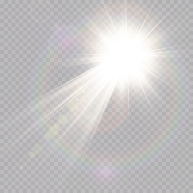 efecto de luz de destello de lente especial de luz solar transparente