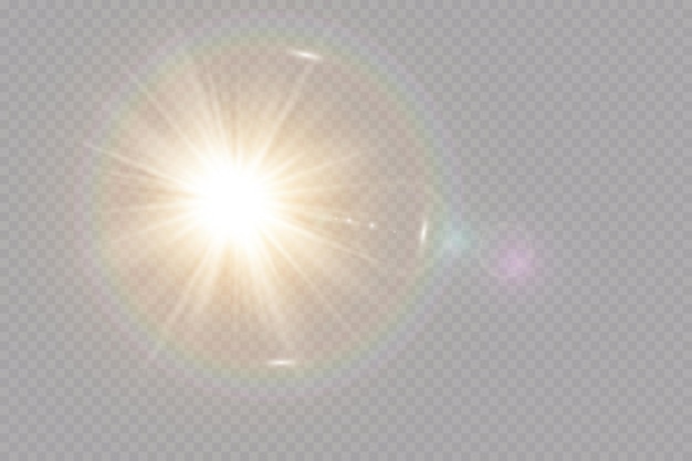 Efecto de luz de destello de lente especial de luz solar transparente
