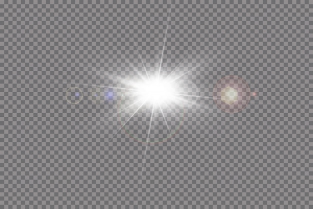 Efecto de luz de destello de lente especial de luz solar de vector transparente.