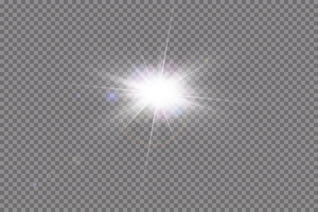 Efecto de luz de destello de lente especial de luz solar de vector transparente.