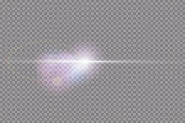 Efecto de luz de destello de lente especial de luz solar de vector transparente.