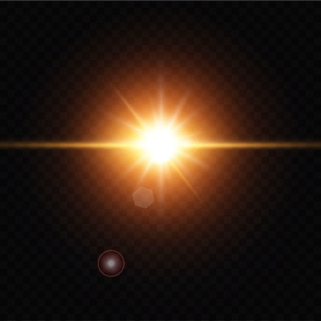 Efecto de luz de destello de lente especial de luz solar de vector transparente.