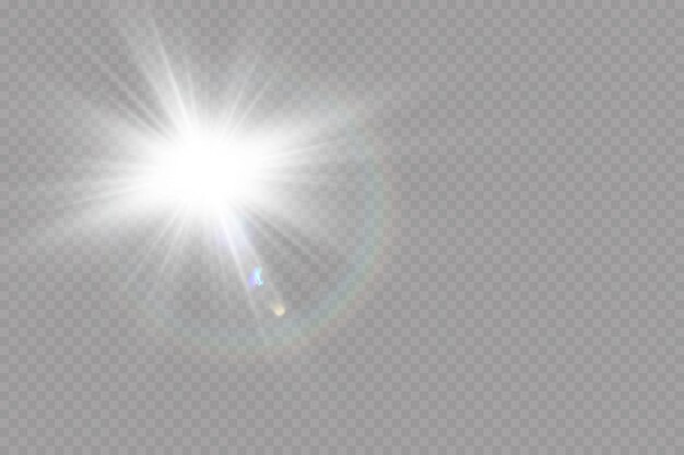Efecto de luz de destello de lente especial de luz solar de vector transparente.
