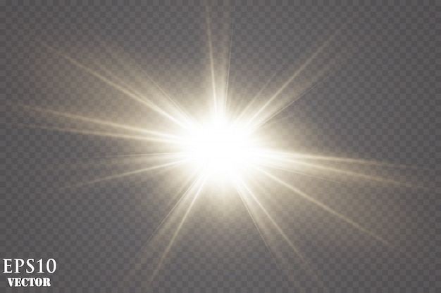 Efecto de luz de destello de lente especial de luz solar.