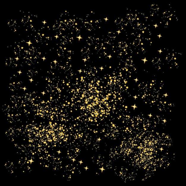 Efecto de luz dorada con muchas partículas de brillo.