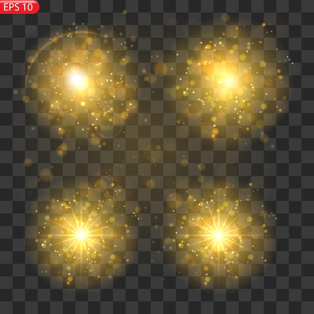 Efecto de luz elegante abstracto sobre un fondo negro Línea de neón brillante dorado Polvo luminoso dorado an