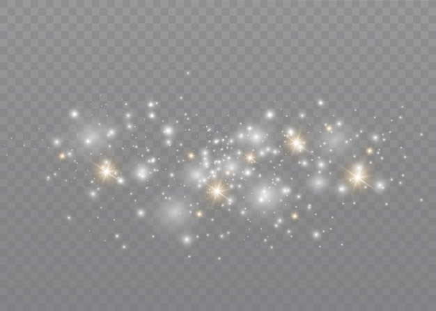 Efecto de luz especial de brillo de chispas blancas.