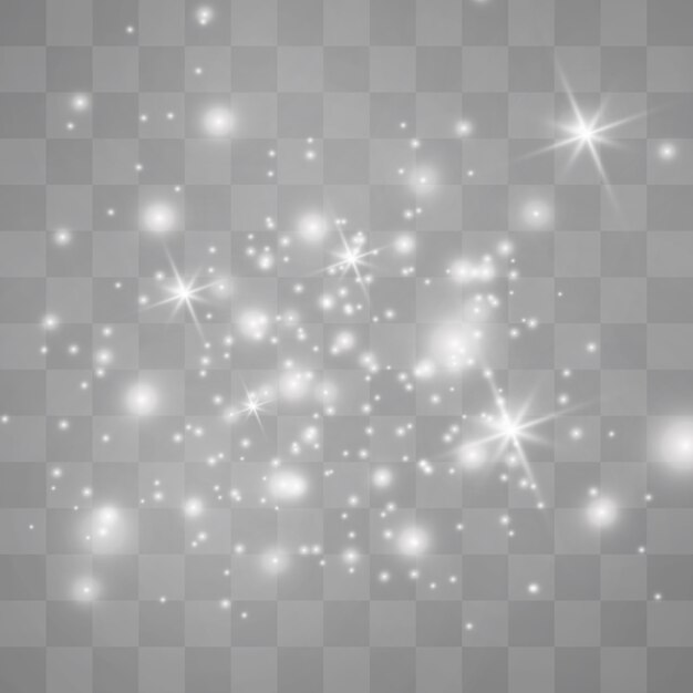 Efecto de luz especial de brillo de chispas blancas.