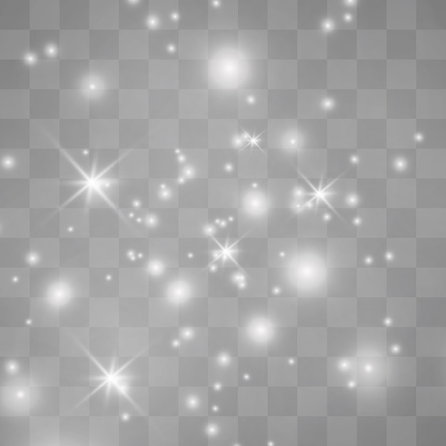 Efecto de luz especial de brillo de chispas blancas.