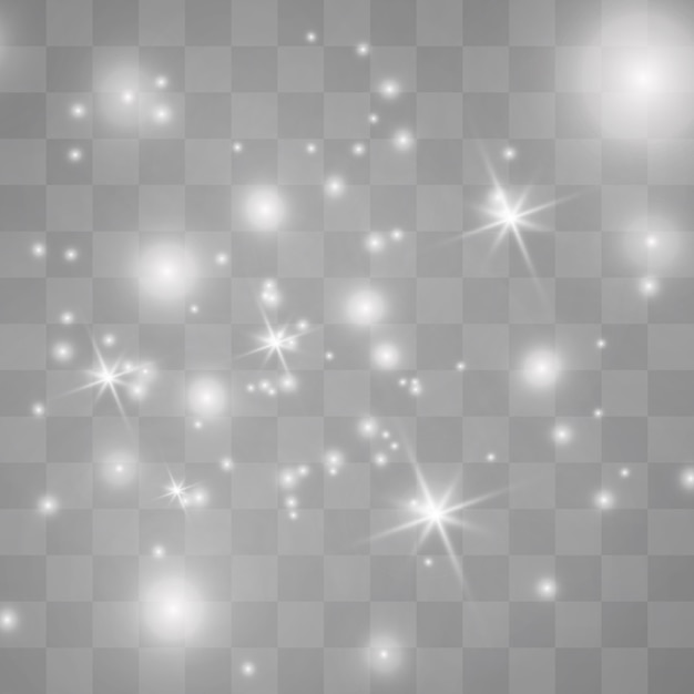 Efecto de luz especial de brillo de chispas blancas.