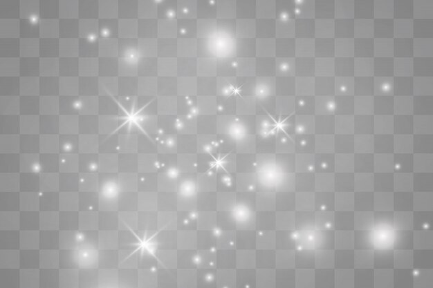 Efecto de luz especial de brillo de chispas blancas.