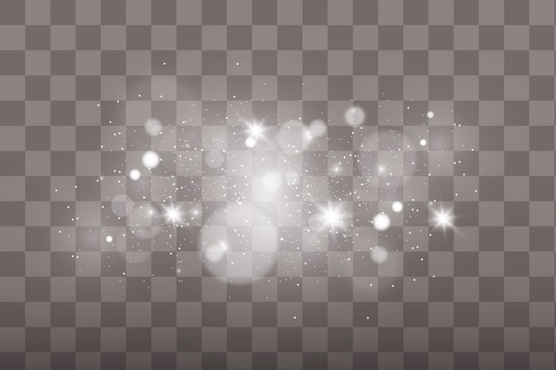 Efecto de luz especial de brillo de chispas blancas.