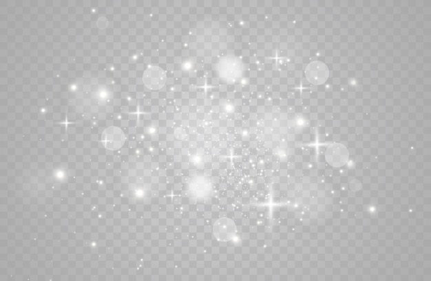Efecto de luz especial de brillo de chispas. Partículas de polvo mágico espumoso.