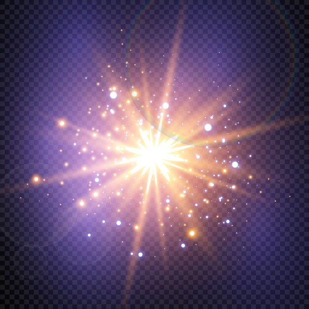 Efecto de luz especial de brillo de chispas. Partículas de polvo mágico espumoso.