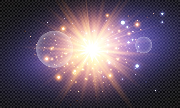 Efecto de luz especial de brillo de chispas. Partículas de polvo mágico espumoso.