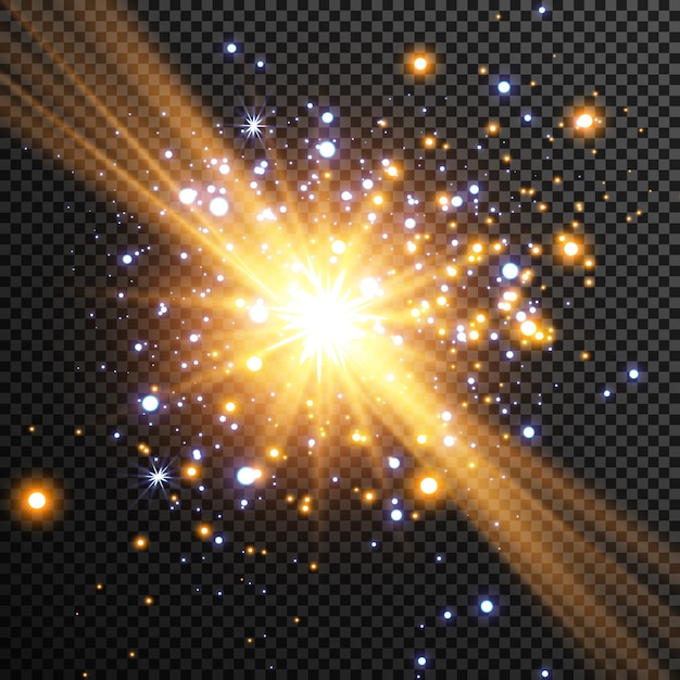Efecto de luz especial de brillo de chispas. Partículas de polvo mágico espumoso.