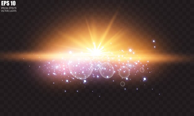 Efecto de luz especial de brillo de chispas. Partículas de polvo mágico espumoso.
