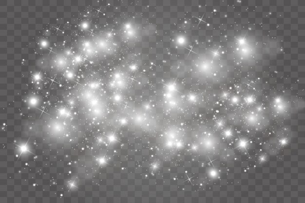 Efecto de luz especial de brillo de chispas. Partículas de polvo mágico espumoso.