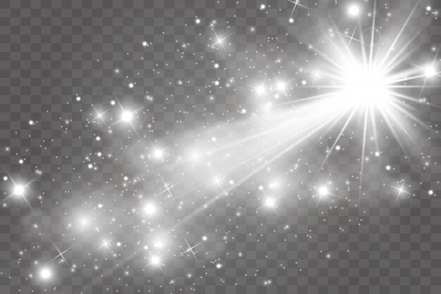 Efecto de luz especial de brillo de chispas. Partículas de polvo mágico espumoso.