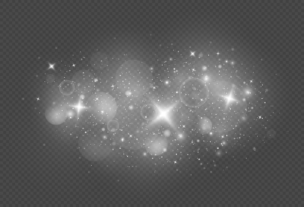 Efecto de luz especial de chispas blancas y purpurina