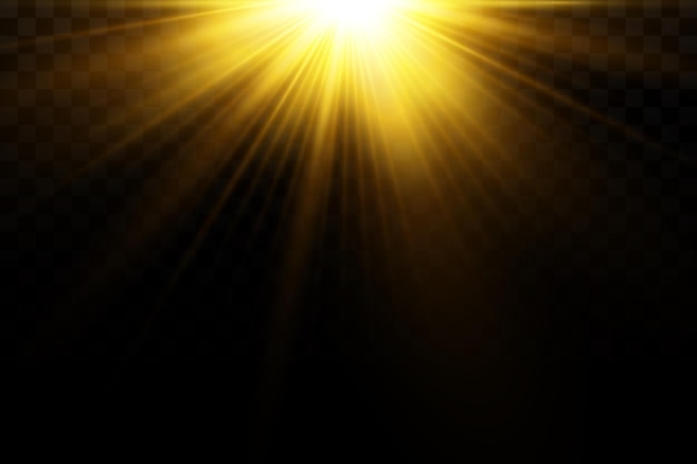 Efecto de luz Estrella dorada brillante sol amarillo Luz de las estrellas