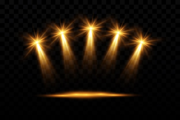 Efecto de luz Estrella dorada brillante sol amarillo Luz de las estrellas