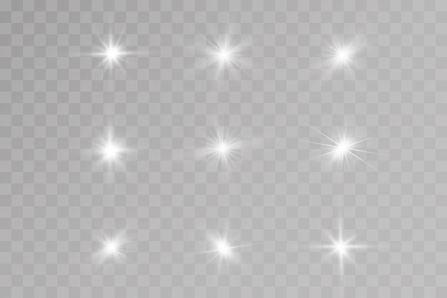 Efecto de luz de estrellas brillantes Partículas brillantesVector