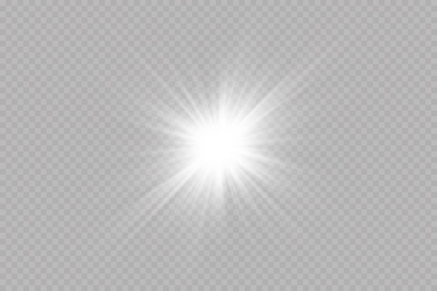 Efecto de luz de estrellas transparentes. Efecto Starlight, llamarada. Estrellas brillantes. Partículas de luz.