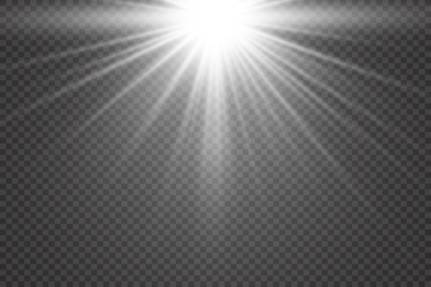Efecto de luz de flash de lente especial El flash destella los rayos y el reflector se iluminan