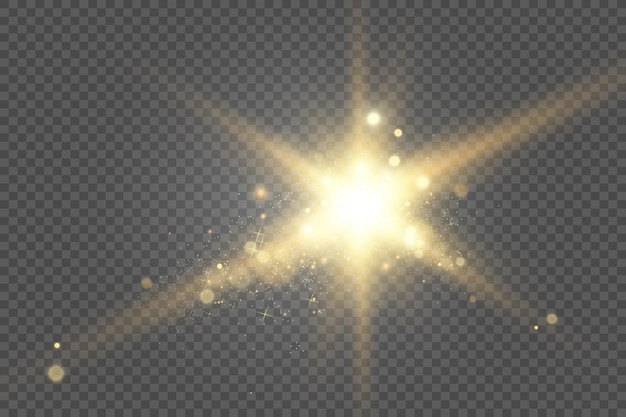 Efecto de luz de flash de lente especial El flash emite rayos y el reflector ilumina una luz blanca brillante