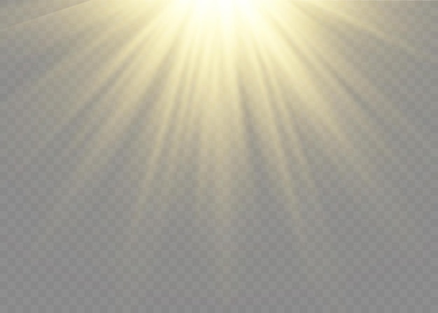 Efecto de luz de flash de lente especial de luz solar transparente.Flash de lente de sol frontal. difuminar a la luz del resplandor.