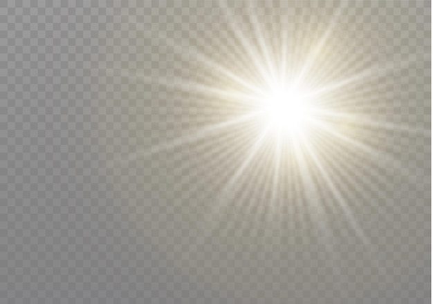 Efecto de luz de flash de lente especial de luz solar transparente.Flash de lente de sol frontal. difuminar a la luz del resplandor.