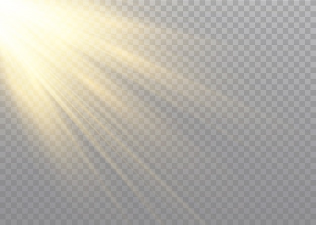 Efecto de luz de flash de lente especial de luz solar transparente.Flash de lente de sol frontal. difuminar a la luz del resplandor.