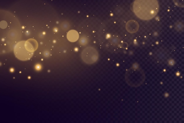 efecto de luz Fondo de partículas brillantes Elementos brillantes sobre un fondo transparente Navidad