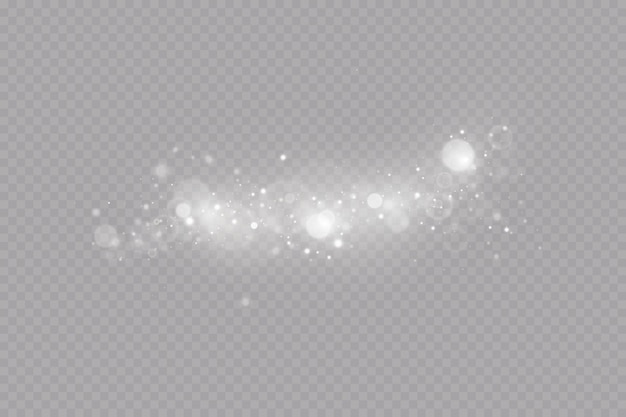 Efecto de luz Fondo de partículas brillantes Elementos brillantes sobre un fondo transparente