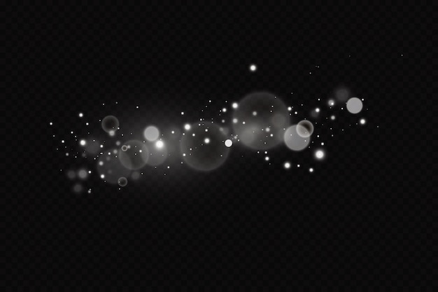 Efecto de luz Fondo de partículas brillantes Elementos brillantes sobre un fondo transparente