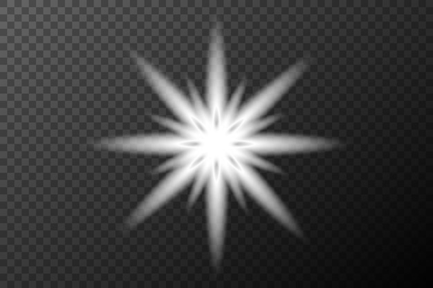 Efecto de luz fulgor aislado explosión de neumático línea de polvo fulgor solar estrella chispa fondo vectorial de luz solar