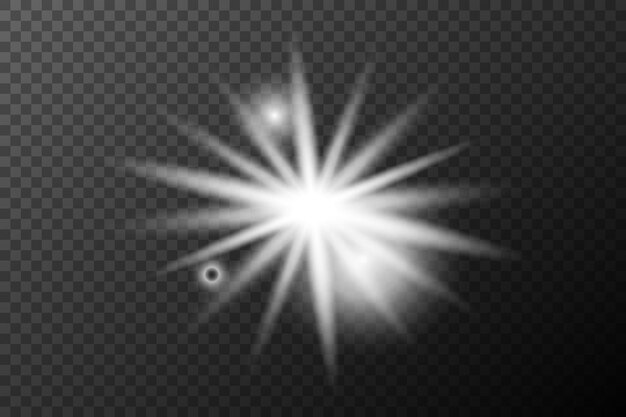 Efecto de luz fulgor aislado explosión de neumático línea de polvo fulgor solar estrella chispa fondo vectorial de luz solar