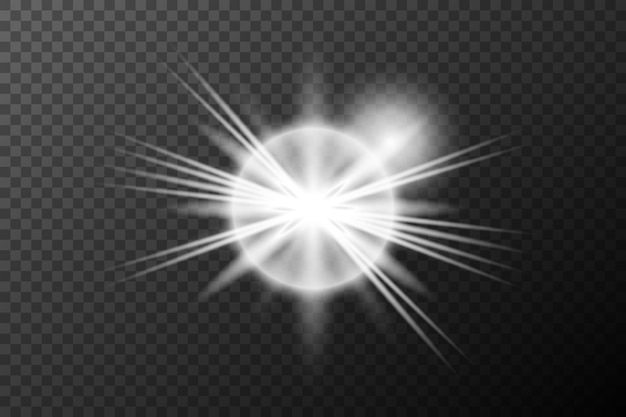 Efecto de luz fulgor aislado explosión de neumático línea de polvo fulgor solar estrella chispa fondo vectorial de luz solar