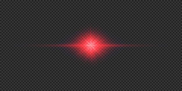 Vector efecto de luz horizontal roja de las llamaradas de las lentes