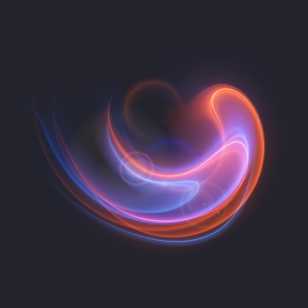 El efecto de luz de la línea azul curva del remolino de neón El fondo remolino brillante abstracto El azul de la energía
