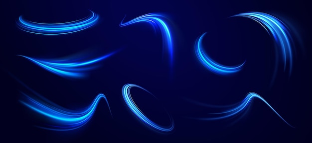 Efecto de luz de línea blanca curva Torbellino fresco ligero Efecto de png de brillo vectorial Waveneonline