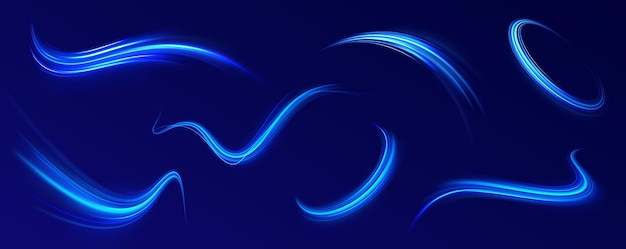 Efecto de luz de línea blanca curva Torbellino fresco ligero Efecto de png de brillo vectorial Waveneonline