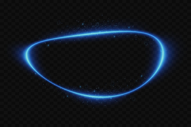 Efecto de luz de línea Círculo de luz de neón brillante Vector EPS 10