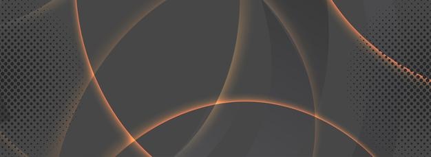 Efecto de luz de línea dorada abstracta sobre fondo oscuro
