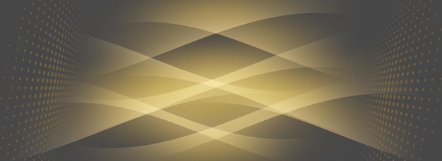 Efecto de luz de línea dorada abstracta sobre fondo oscuro