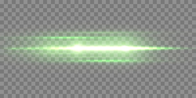 Efecto de luz de llamarada de brillo con rayos o reflector verde