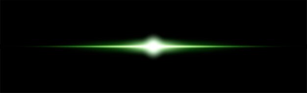 Efecto de luz de llamarada de brillo con rayos o reflector verde